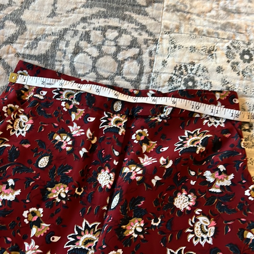 Veronica Beard Silk High Rise Floral Wide Leg Flare Pants Women’s Size 2 - Picture 9 of 10
